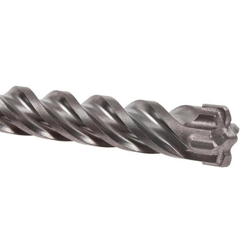The solid carbide 4-cutter head ensures that the bit does not "wander" or stall when striking rebar. It effectively pulverizes steel reinforcement rather than catching on it, reducing the risk of sudden torque kickback.