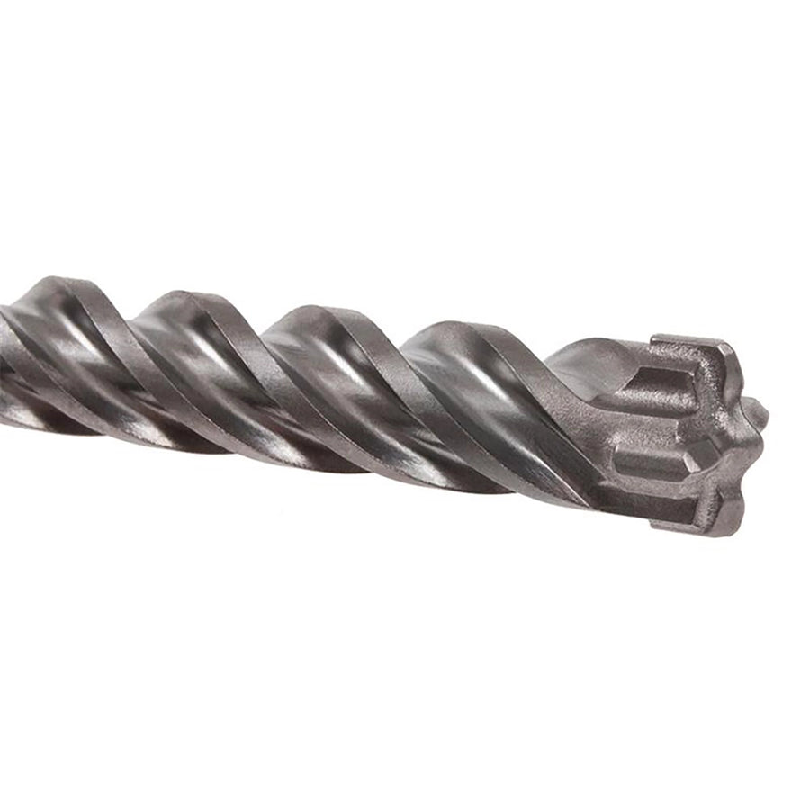 The solid carbide 4-cutter head ensures that the bit does not "wander" or stall when striking rebar. It effectively pulverizes steel reinforcement rather than catching on it, reducing the risk of sudden torque kickback.