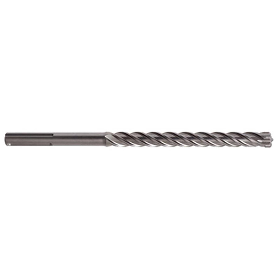 The reinforced flute geometry is specifically optimized to move large volumes of debris quickly out of a 450mm deep hole, preventing the bit from overheating or jamming due to dust build-up.