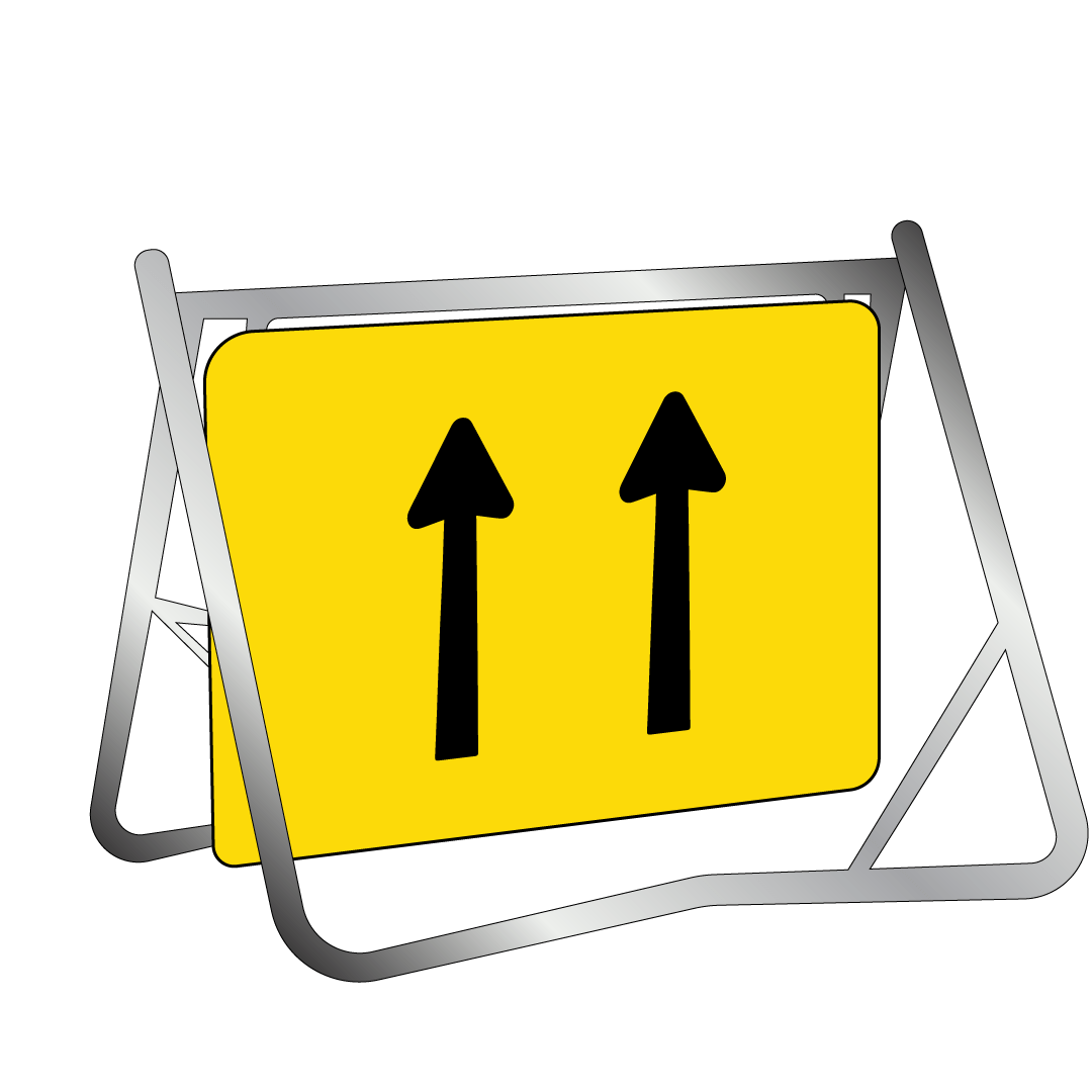 Swing Stand & Sign - 2 Lane Status - 900x600mm