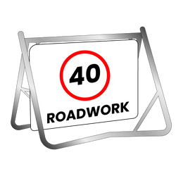 Swing Stand & Sign - 40km Roadwork - 900x600mm