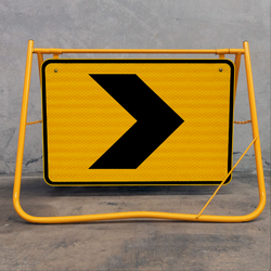 The yellow powder-coated frame and galvanised steel construction offer superior protection against rust and impact, ensuring the sign remains a long-term asset in your safety kit.
