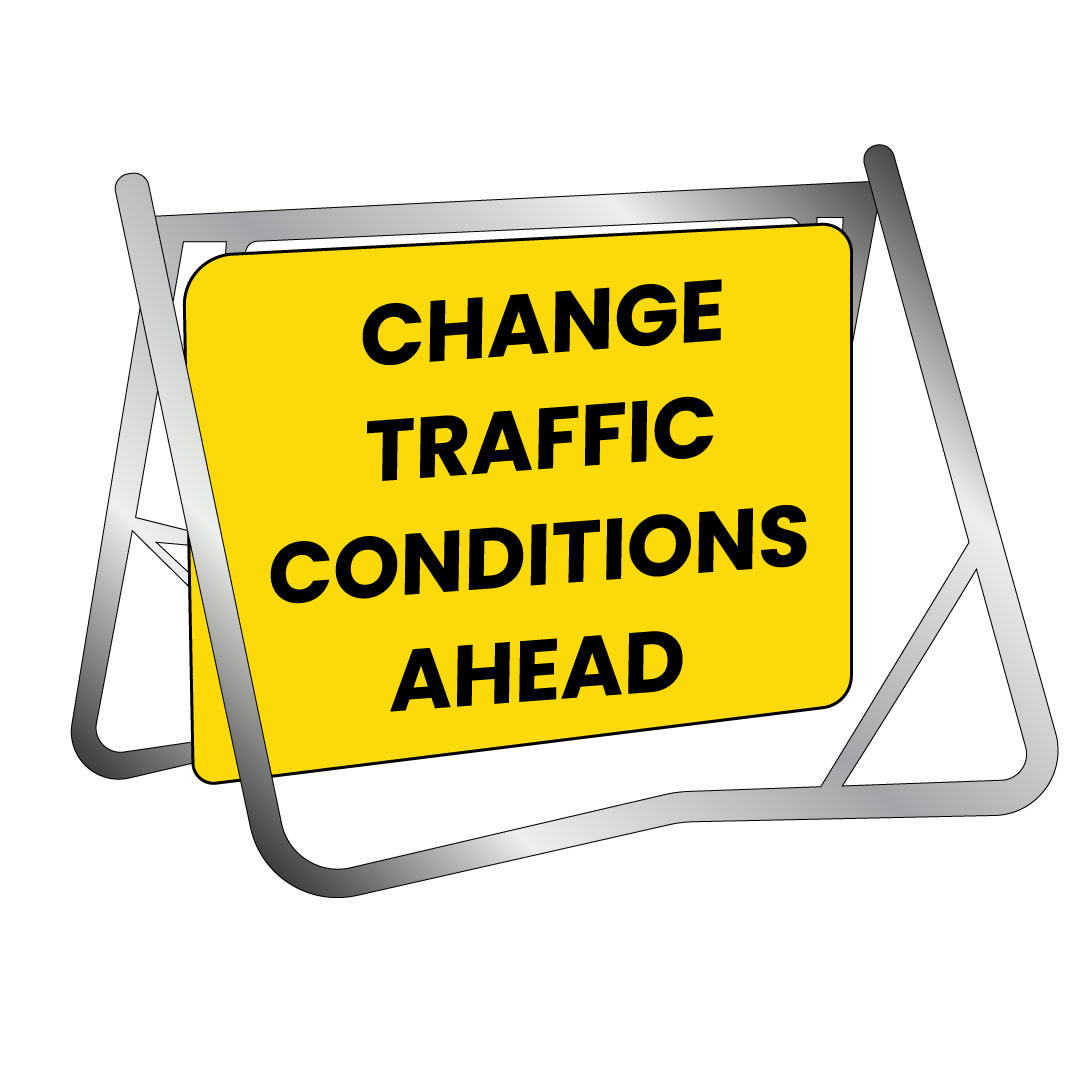 Swing Stand & Sign - Changed Traffic Conditions - 900x600mm