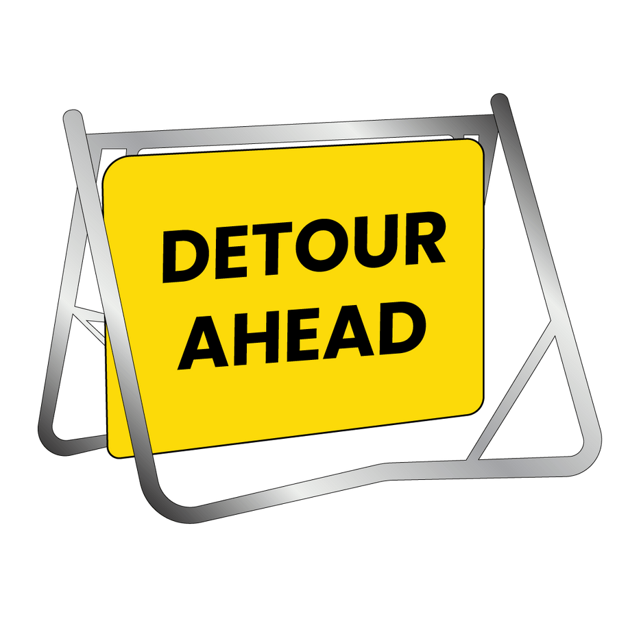 Swing Stand & Sign - Detour Ahead - 900x600mm