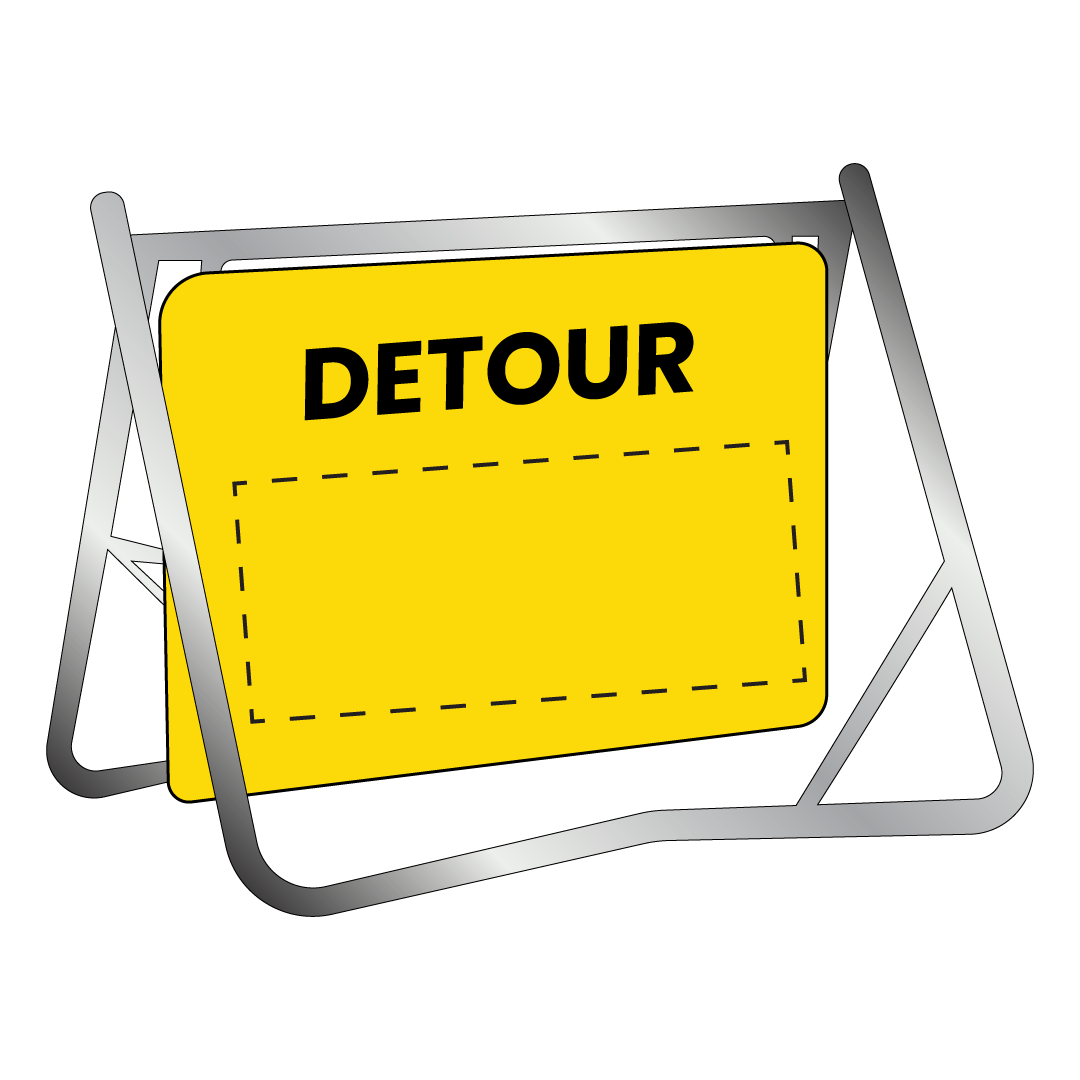 Swing Stand & Sign - Detour - 900x600mm