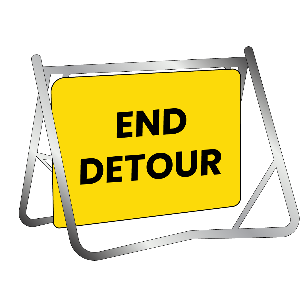 Swing Stand & Sign - End Detour - 900x600mm