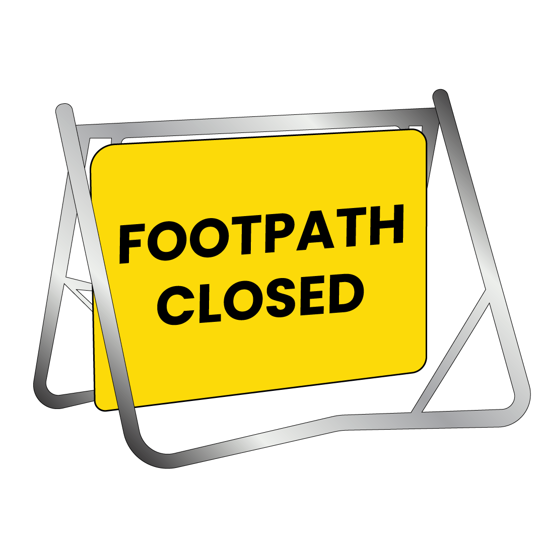 Swing Stand & Sign - Footpath Closed - 900x600mm