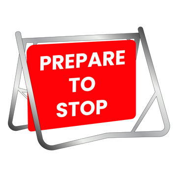 Swing Stand & Sign - Prepare To Stop - 900x600mm