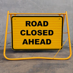 The combination of a yellow powder-coated frame and galvanised metal sign face provides superior resistance to rust and corrosion.
