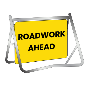 Swing Stand & Sign - Roadwork Ahead - 900x600mm