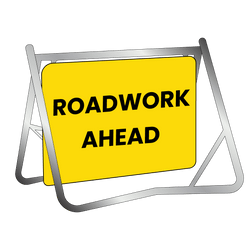 Swing Stand & Sign - Roadwork Ahead - 900x600mm