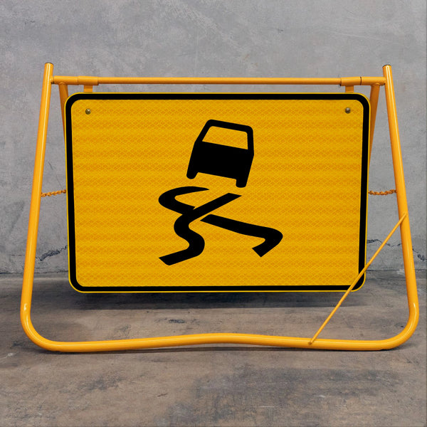 Manufactured from Galvanised Steel with Class 1 Reflective sheeting, the sign captures headlights in night-time or low-light storm conditions to ensure constant safety.
