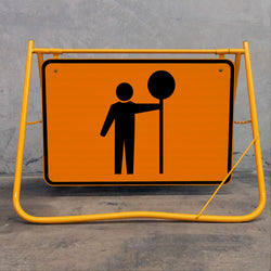 Manufactured with Class 1 Reflective material on a galvanised steel face, ensuring the sign is unmistakably visible to drivers during night-time operations or in poor weather conditions.