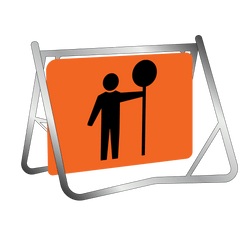 Swing Stand & Sign - Traffic Controller Orange - 900x600mm