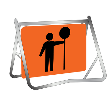 Swing Stand & Sign - Traffic Controller Orange - 900x600mm