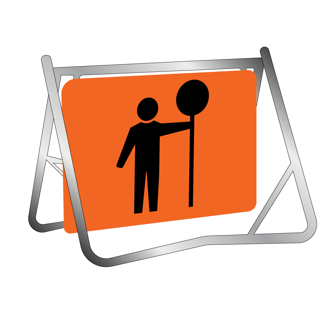 Swing Stand & Sign - Traffic Controller Orange - 900x600mm
