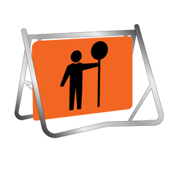 Swing Stand & Sign - Traffic Controller Orange - 900x600mm