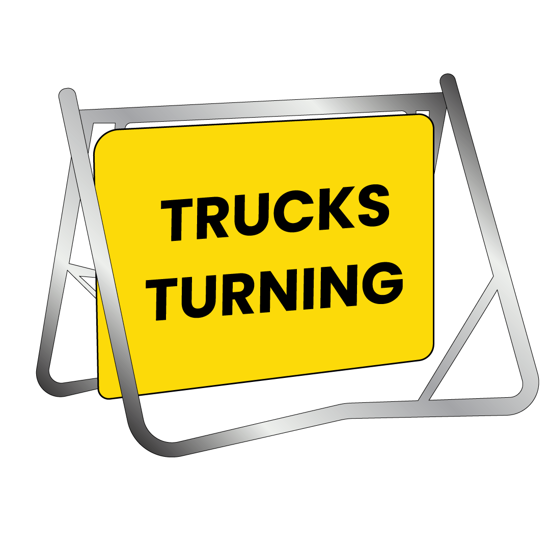 Swing Stand & Sign - Trucks Turning - 900x600mm