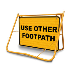 The galvanised steel sign face features Class 1 Reflective sheeting, making the "Use Other Footpath" instruction clearly visible to pedestrians and motorists alike, both day and night.