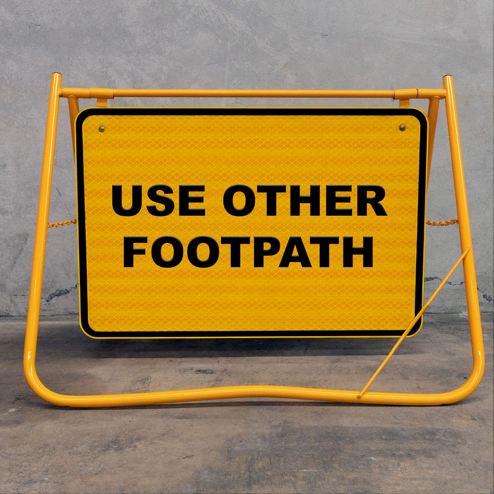 The yellow powder-coated frame and galvanised steel construction offer superior protection against rust and corrosion, ideal for long-term outdoor use in various climates.