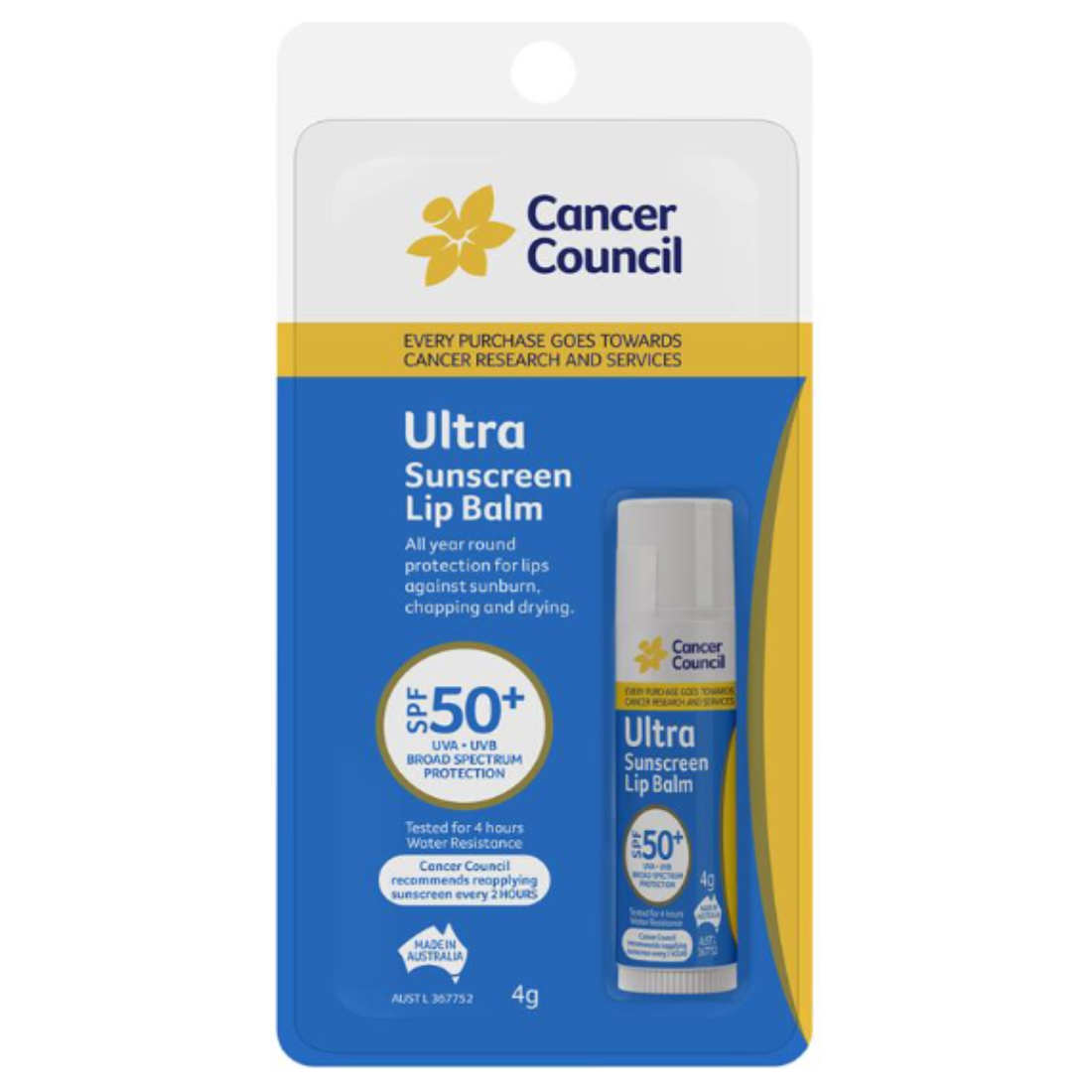 CCA Ultra Lip Balm Sunscreen SPF50+ 4g