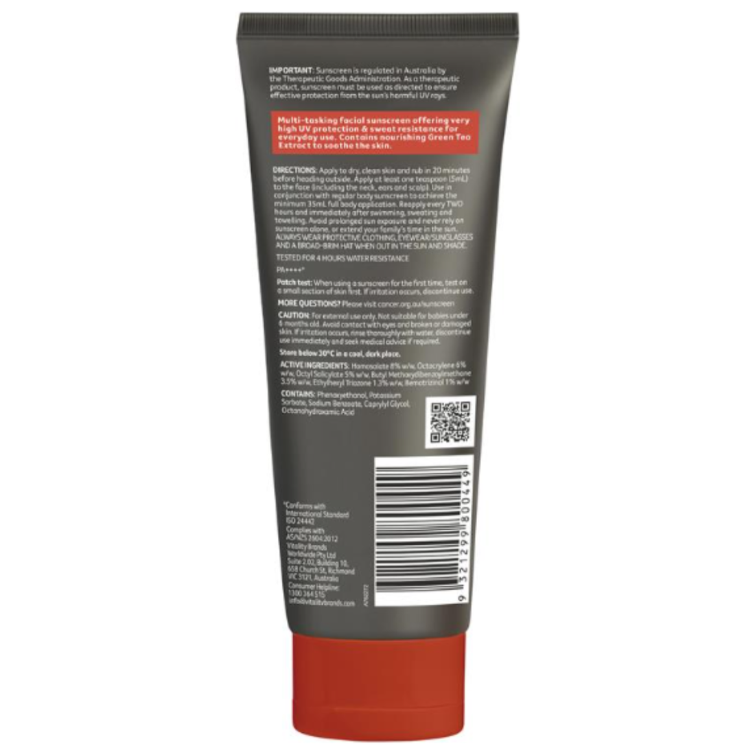 CCA Hydrating Sunscreen for Men SPF50+ 100mL