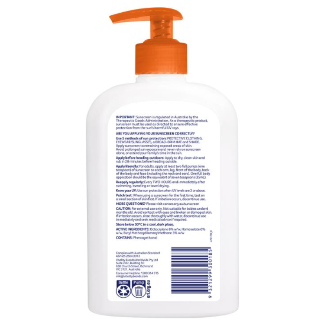 CCA Everyday Value Sunscreen SPF50 500ml