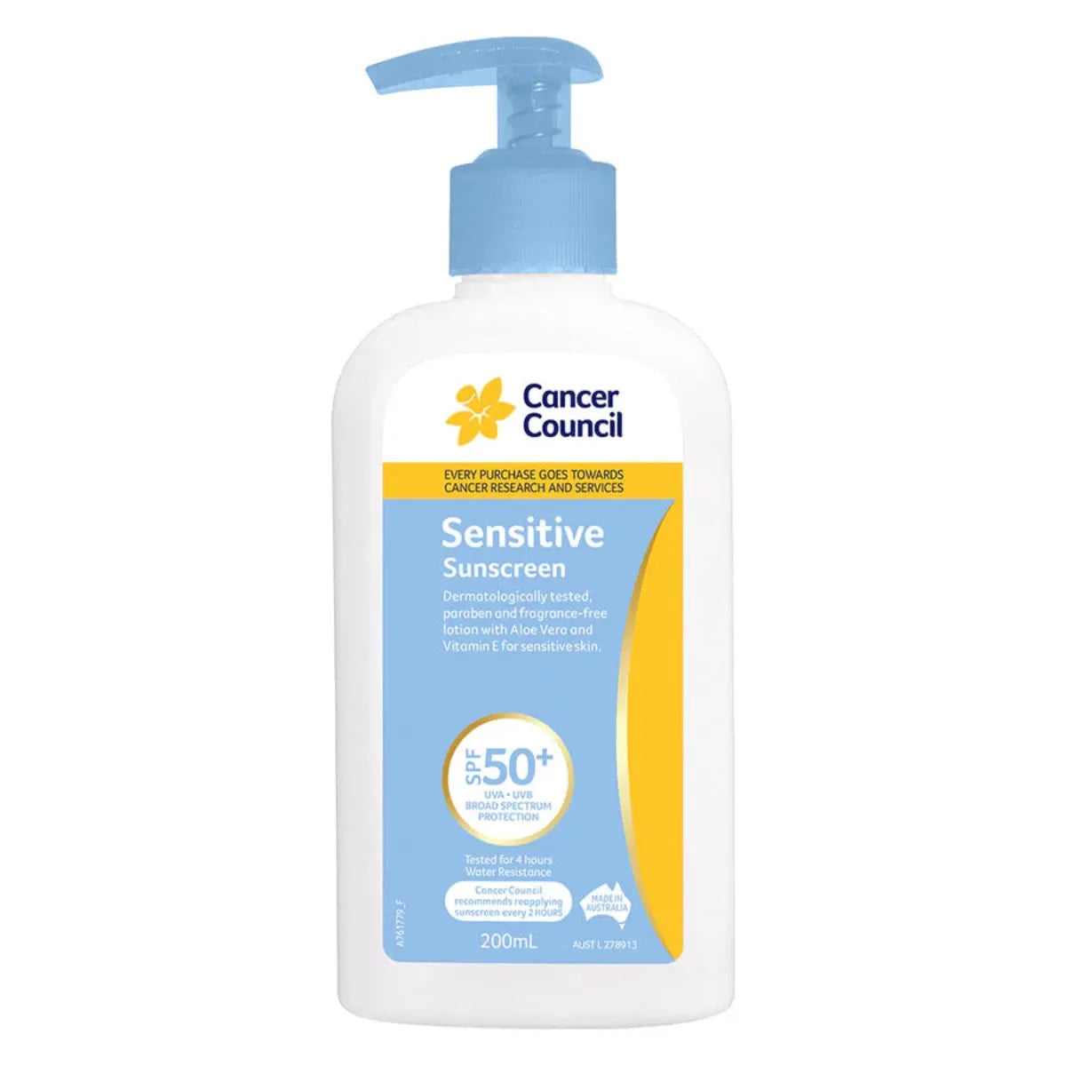 CCA Sensitive Sunscreen SPF50+ 200ml