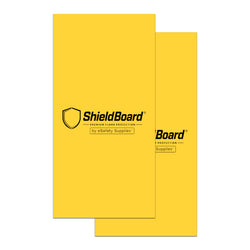 [Shield Board Temporary Surface Protection Sheet], 5mm thick high-visibility yellow polypropylene board for site floor protection.