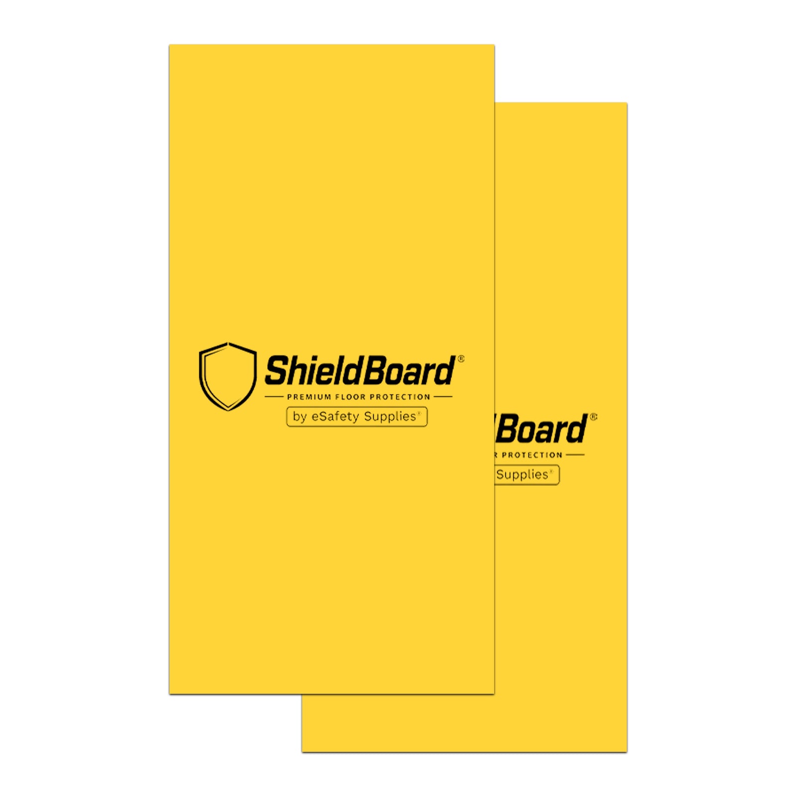 [Shield Board Temporary Surface Protection Sheet], 5mm thick high-visibility yellow polypropylene board for site floor protection.