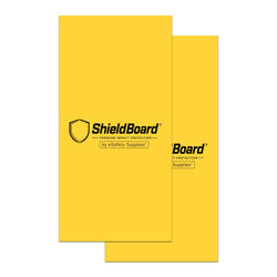 [Shield Board Temporary Surface Protection Sheet], 5mm thick high-visibility yellow polypropylene board for site floor protection.