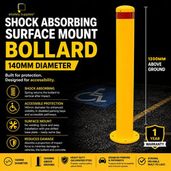 Shock Absorbing Surface Mount Bollard - 140mm (Disabled)