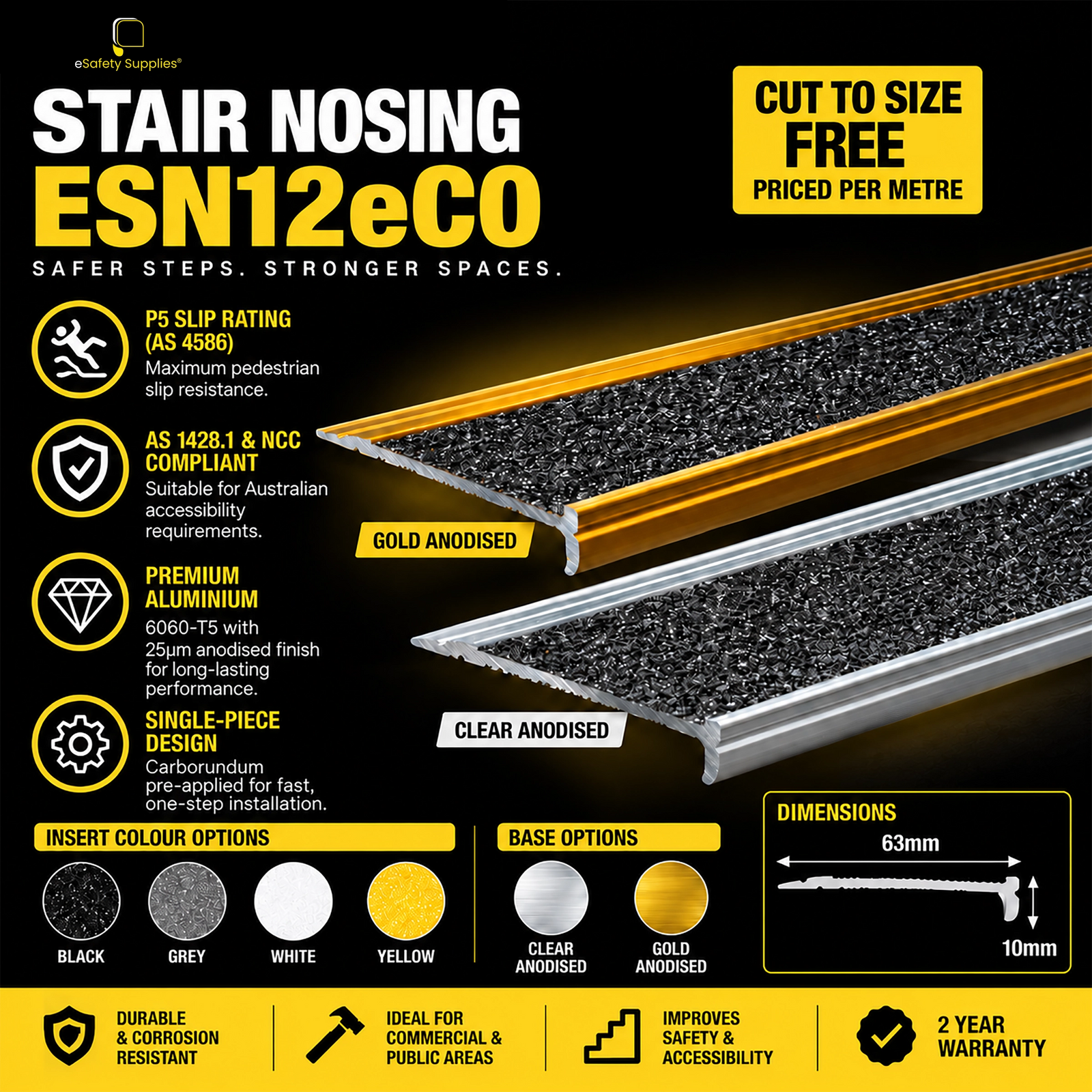Stair Nosing - ESN12ECO 3.5 kg Black
