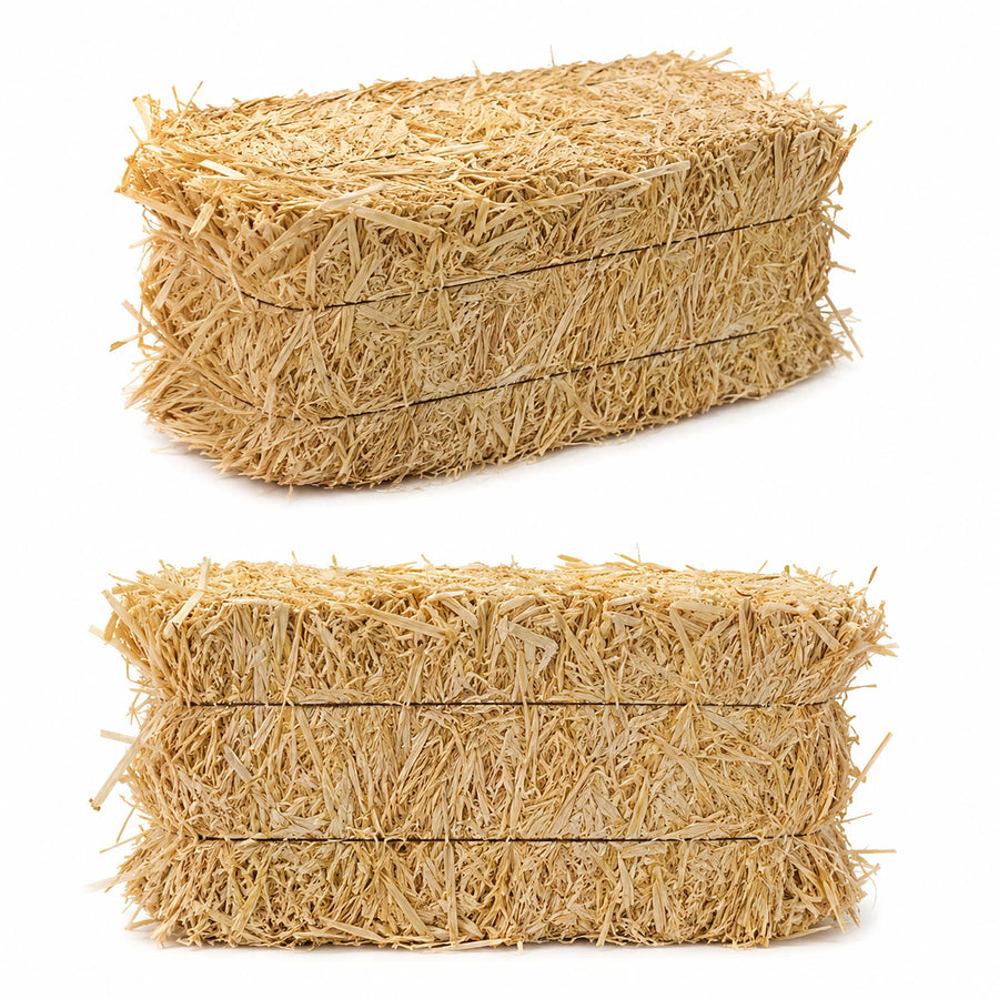Erosion Control Straw Bales placed along a drainage boundary, demonstrating a temporary permeable silt barrier on an active building site.