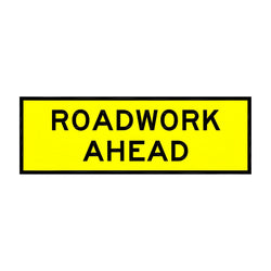 Boxed Edge Sign - Roadwork Ahead Sign - 1800x600mm