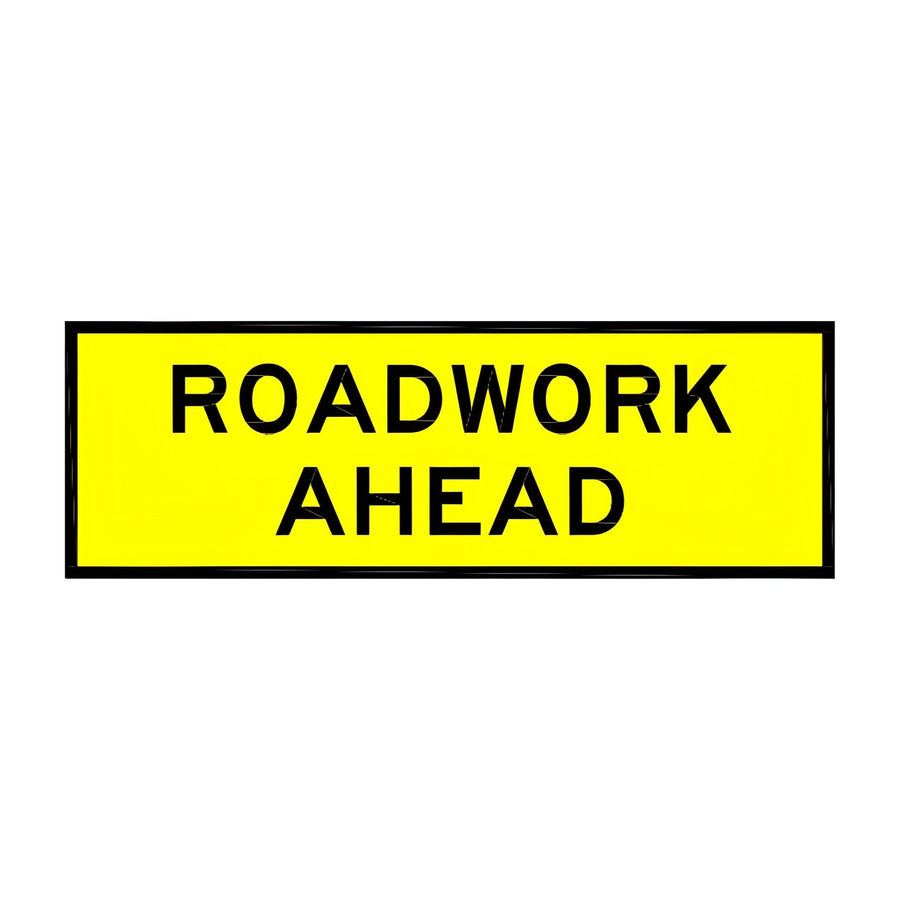 Boxed Edge Sign - Roadwork Ahead Sign - 1800x600mm