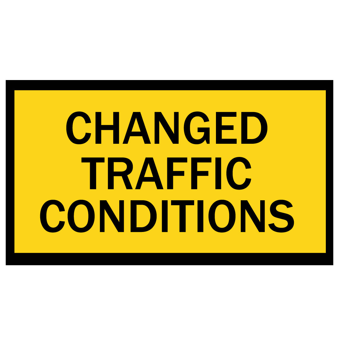 Boxed Edge Sign - Changed Traffic Conditions - 1800x900mm