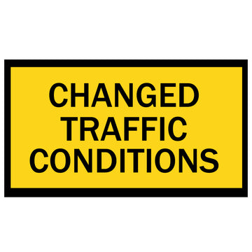 Boxed Edge Sign - Changed Traffic Conditions - 1800x900mm