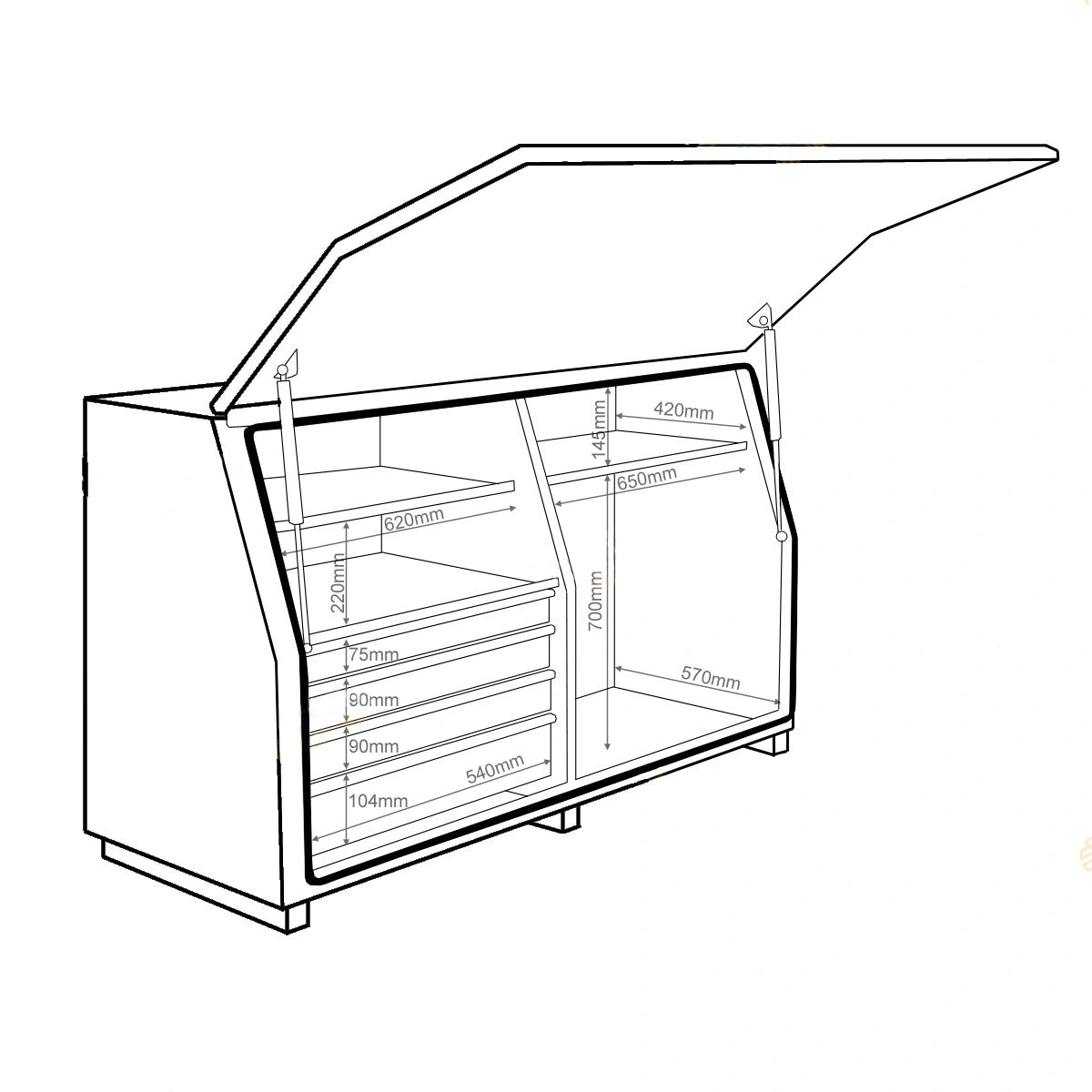 950H Series - Steel 4 Drawer Minebox