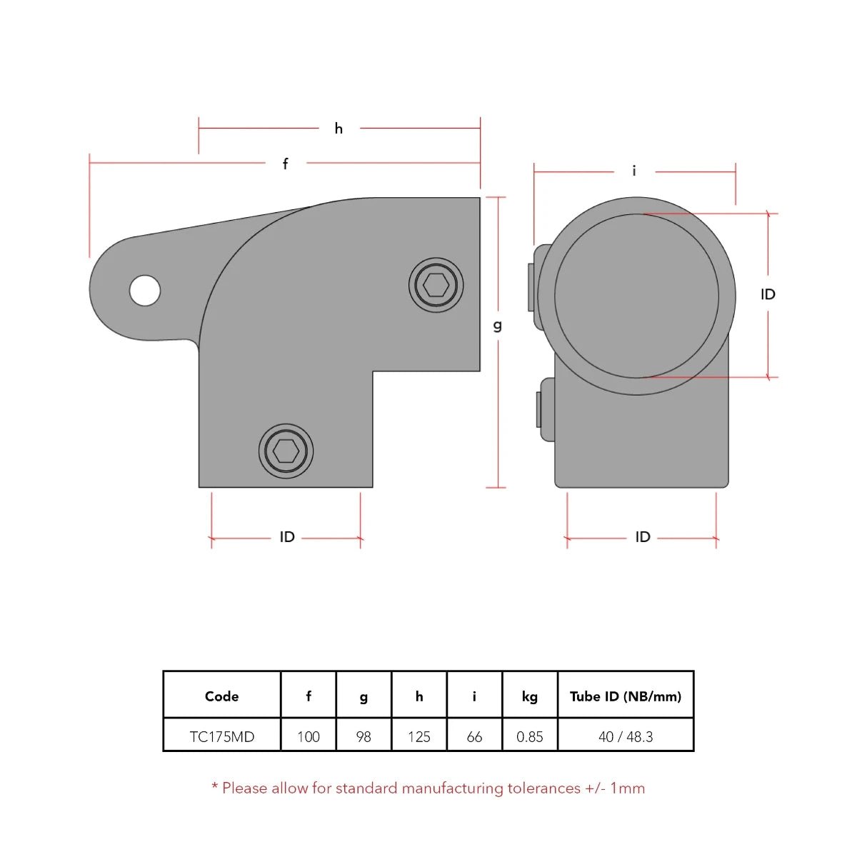 CopeRail 175M - Elbow w/ Single Swivel Male