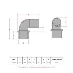 CopeRail 719 - DDA Assist Socket Elbow