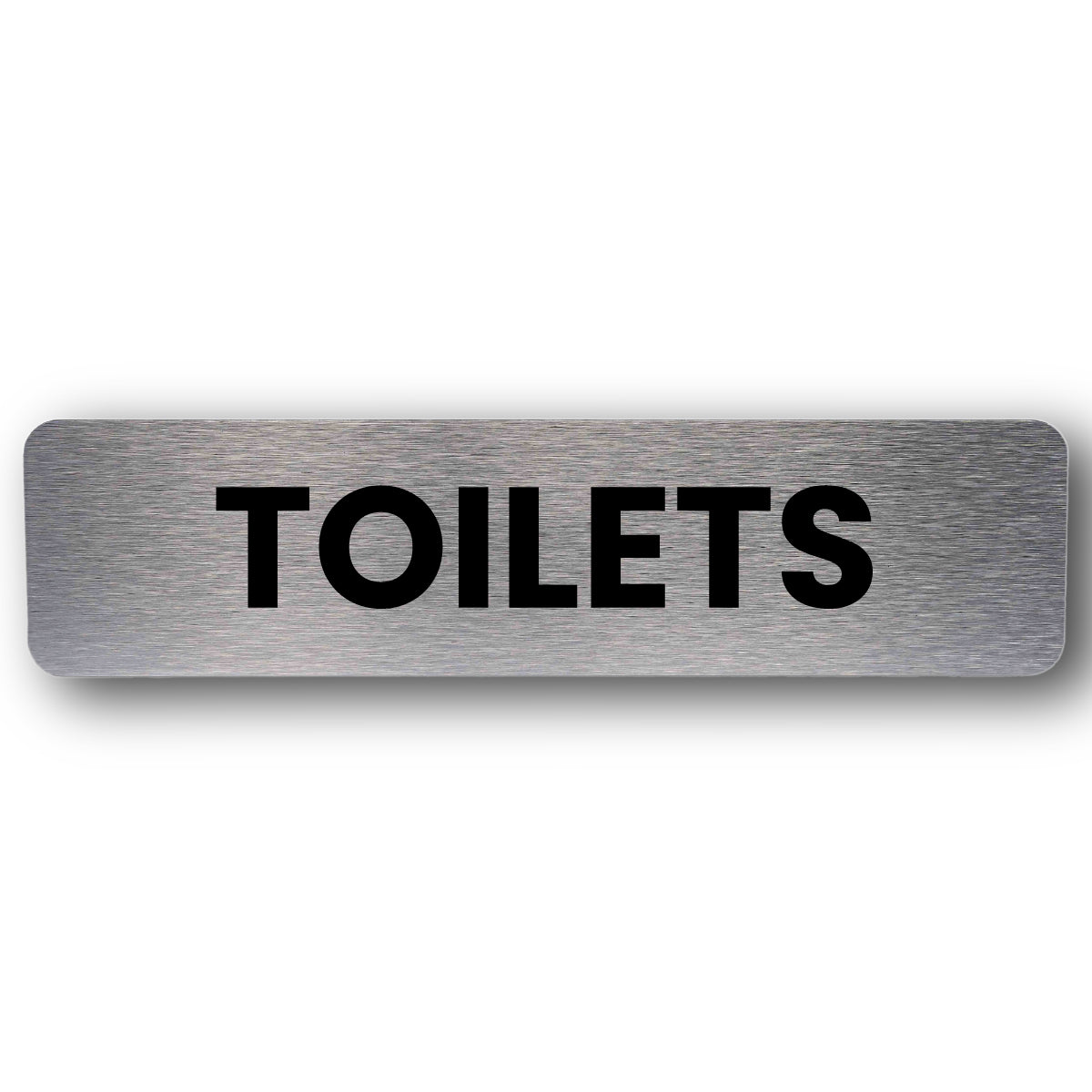 Toilets Sign - Brushed Silver