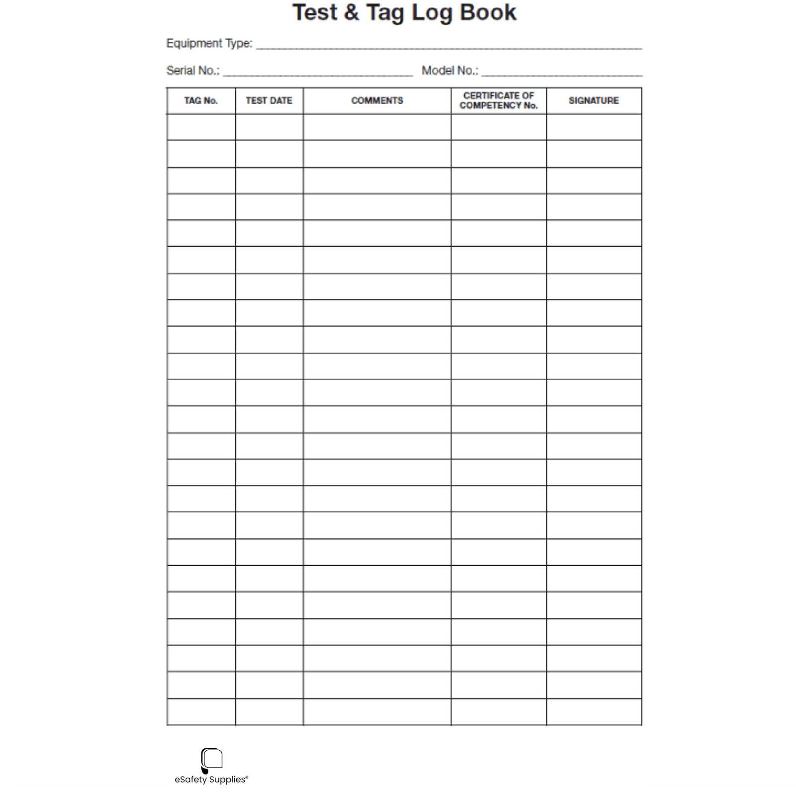 Test and Tag Logbook