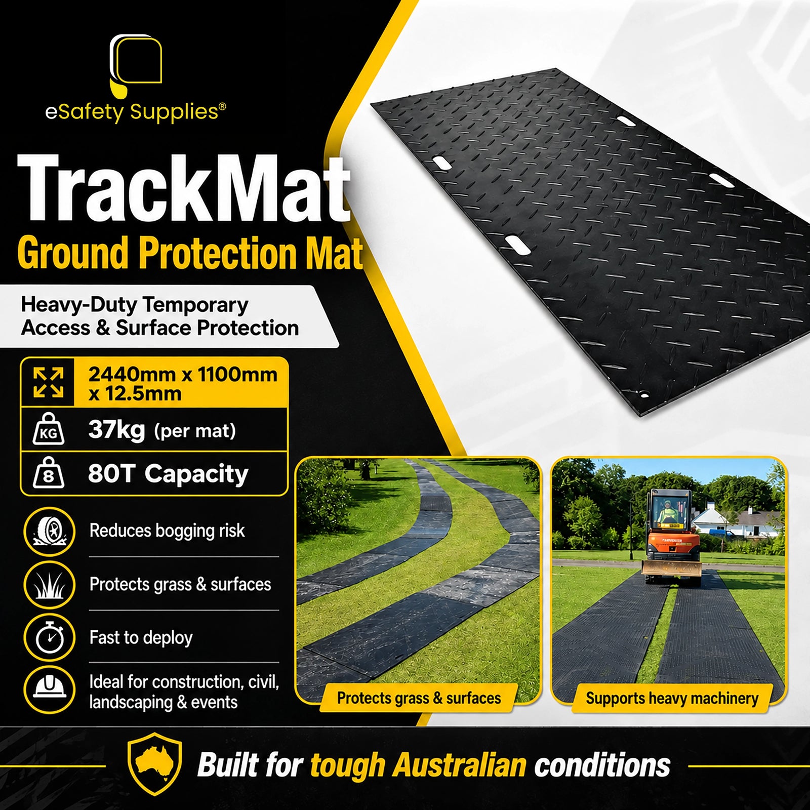 Trackmat - Ground Protection Mat | 80T Capacity