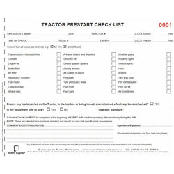 Tractor Prestart Checklist Books