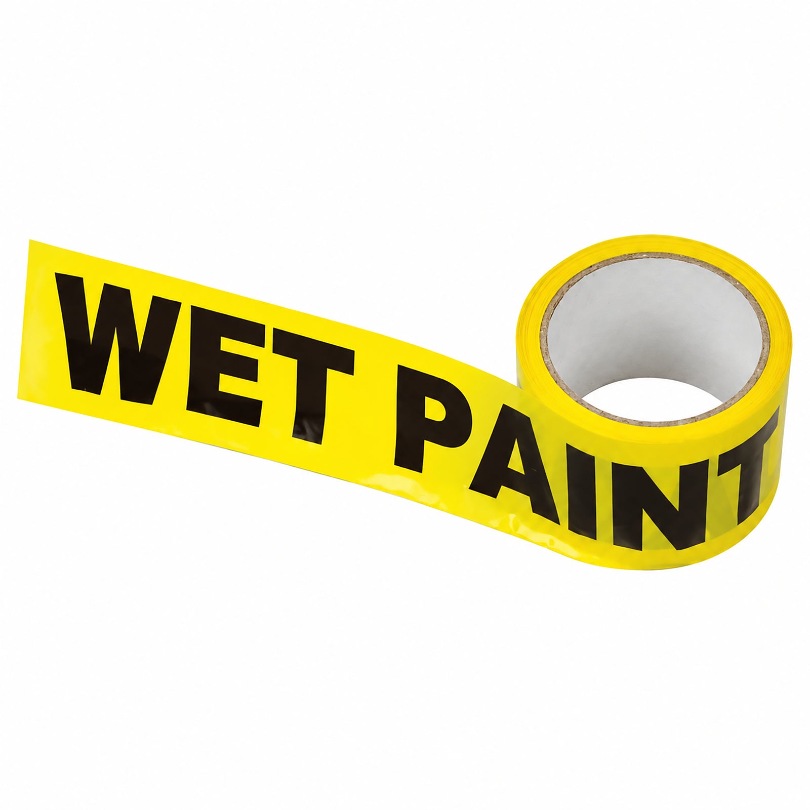 UNi-PRO yellow safety banner tape printed with bold black "WET PAINT" warning text.