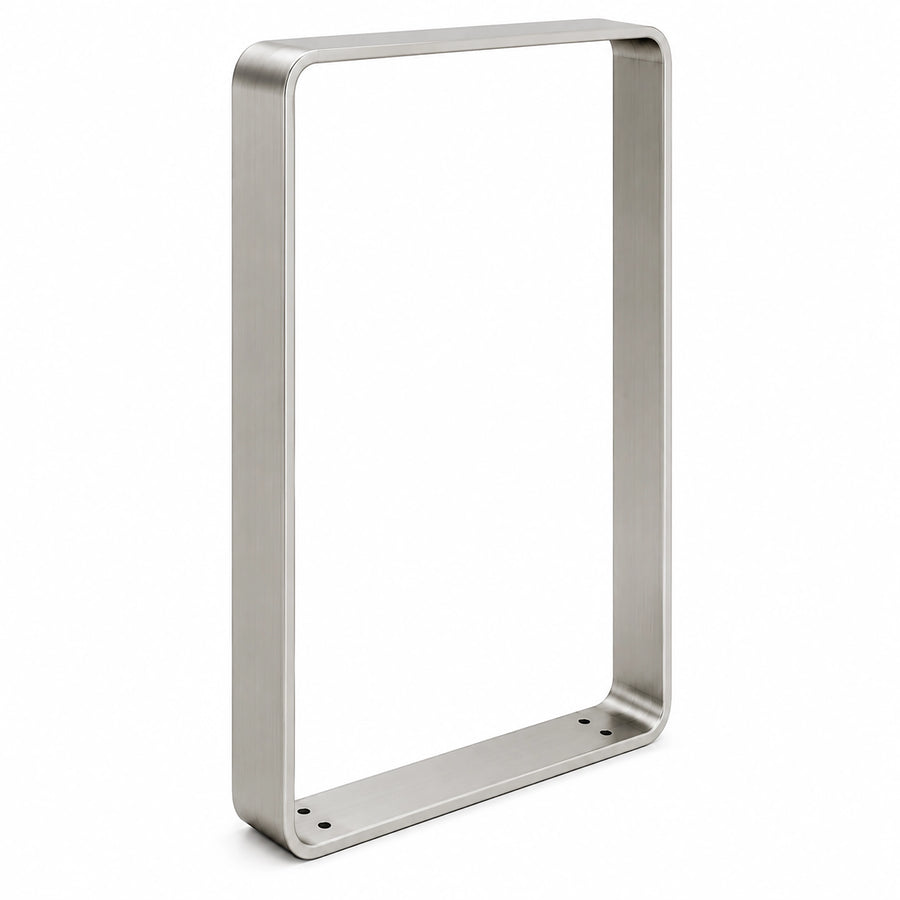 [Urban Arc Stainless Steel Bike Rack], high-quality stainless steel surface-mount bicycle parking loop featuring an architectural arc design.