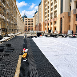 30mm polypropylene sub-surface water drainage matrix.