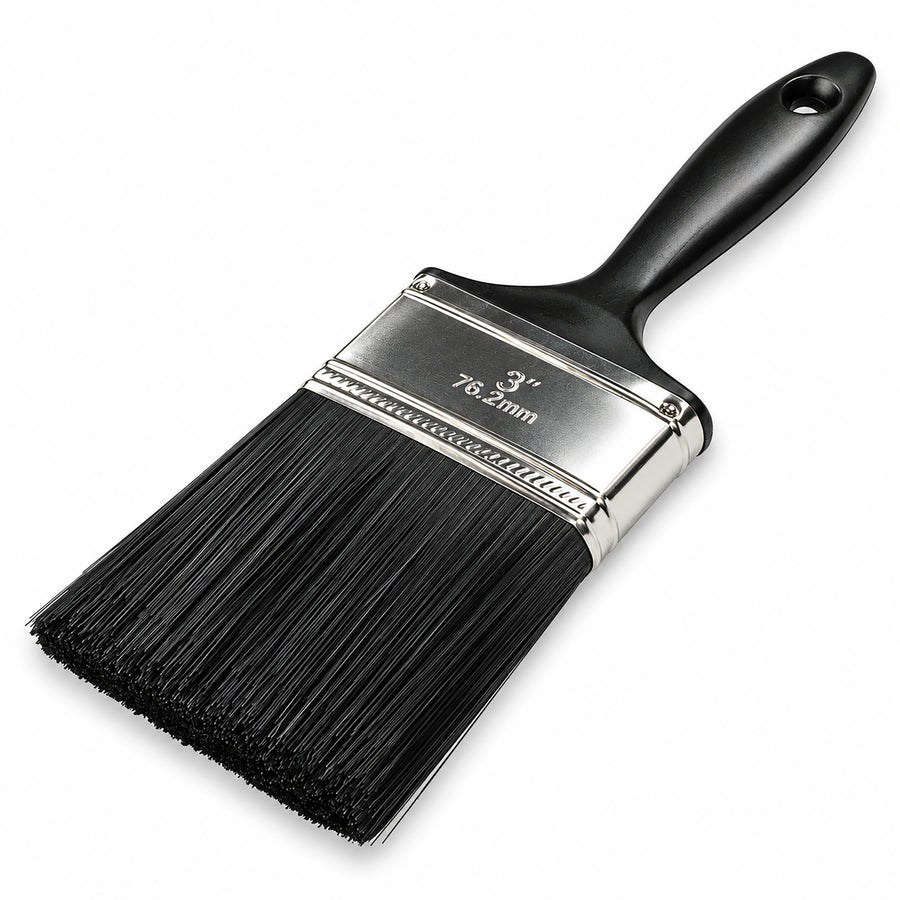 Heavy-duty utility scrubbing brush with stiff polypropylene bristles and an ergonomic contoured plastic handle.