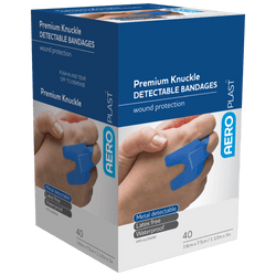 AEROPLAST Premium Detectable Knuckle Dressings 7.5 x 3.8cm Box/40
